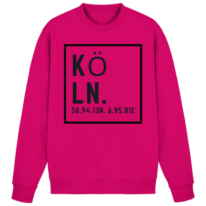 Köln Koordinaten (großer Druck auf der Brust) - Basic Sweatshirt