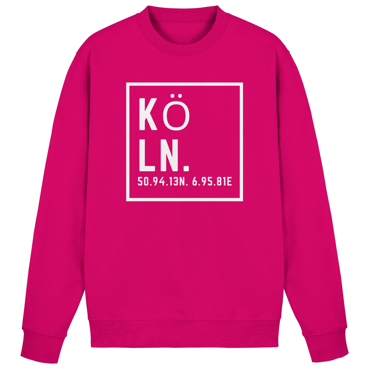 Köln Koordinaten (großer Druck auf der Brust) - Basic Sweatshirt
