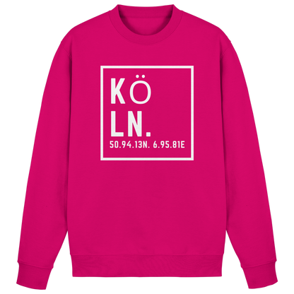 Köln Koordinaten (großer Druck auf der Brust) - Basic Sweatshirt