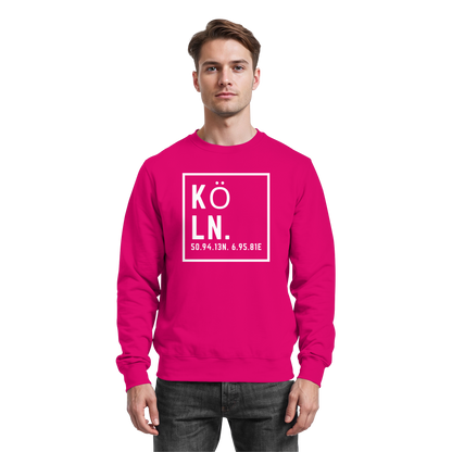 Köln Koordinaten (großer Druck auf der Brust) - Basic Sweatshirt