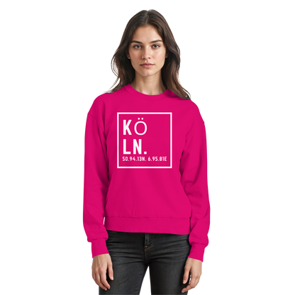 Köln Koordinaten (großer Druck auf der Brust) - Basic Sweatshirt