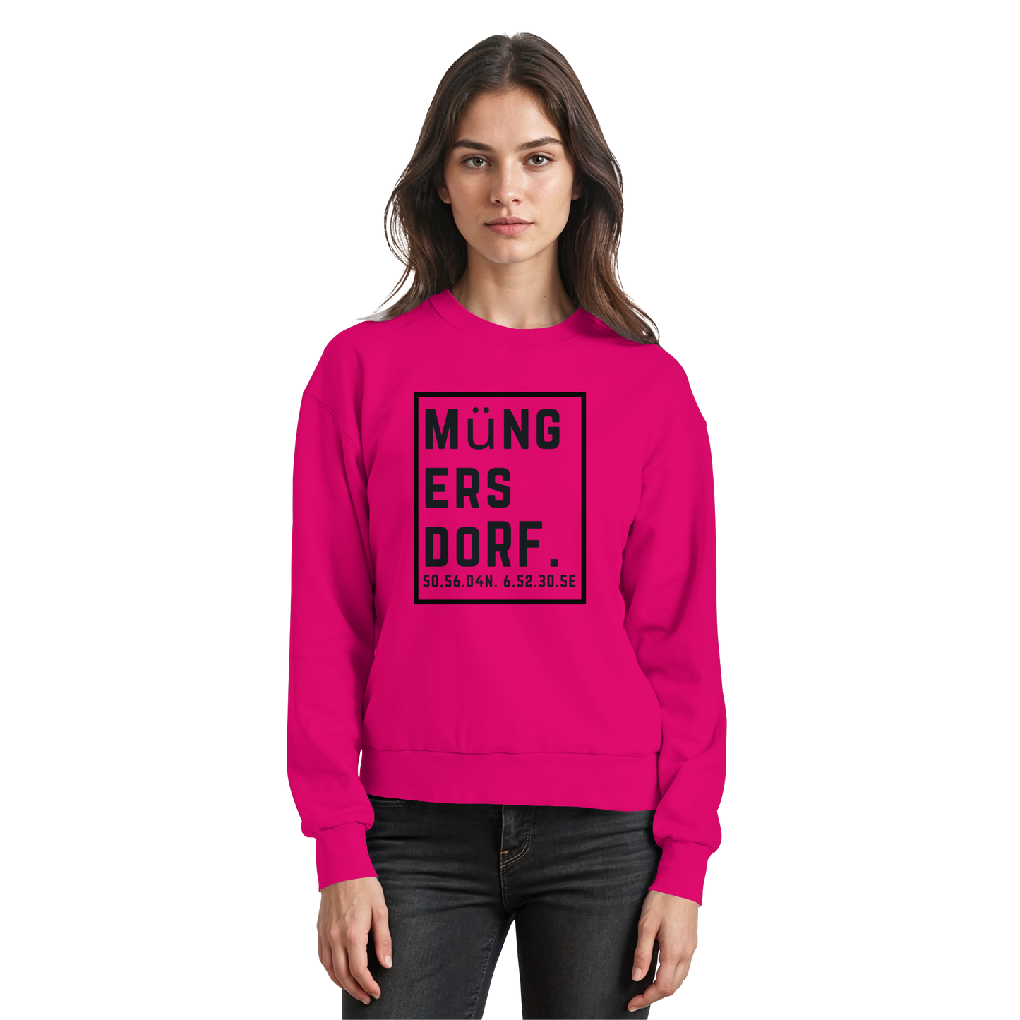 Müngersdorf Koordinaten (großer Druck auf der Brust) - Basic Sweatshirt