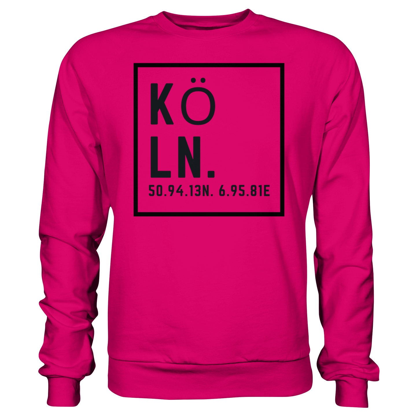Köln Koordinaten (großer Druck auf der Brust) - Basic Sweatshirt