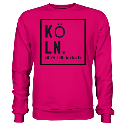 Köln Koordinaten (großer Druck auf der Brust) - Basic Sweatshirt