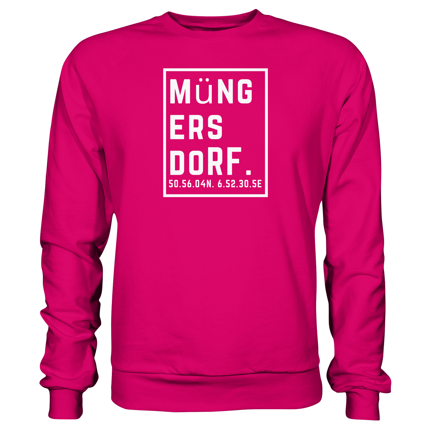 Müngersdorf Koordinaten (großer Druck auf der Brust) - Basic Sweatshirt
