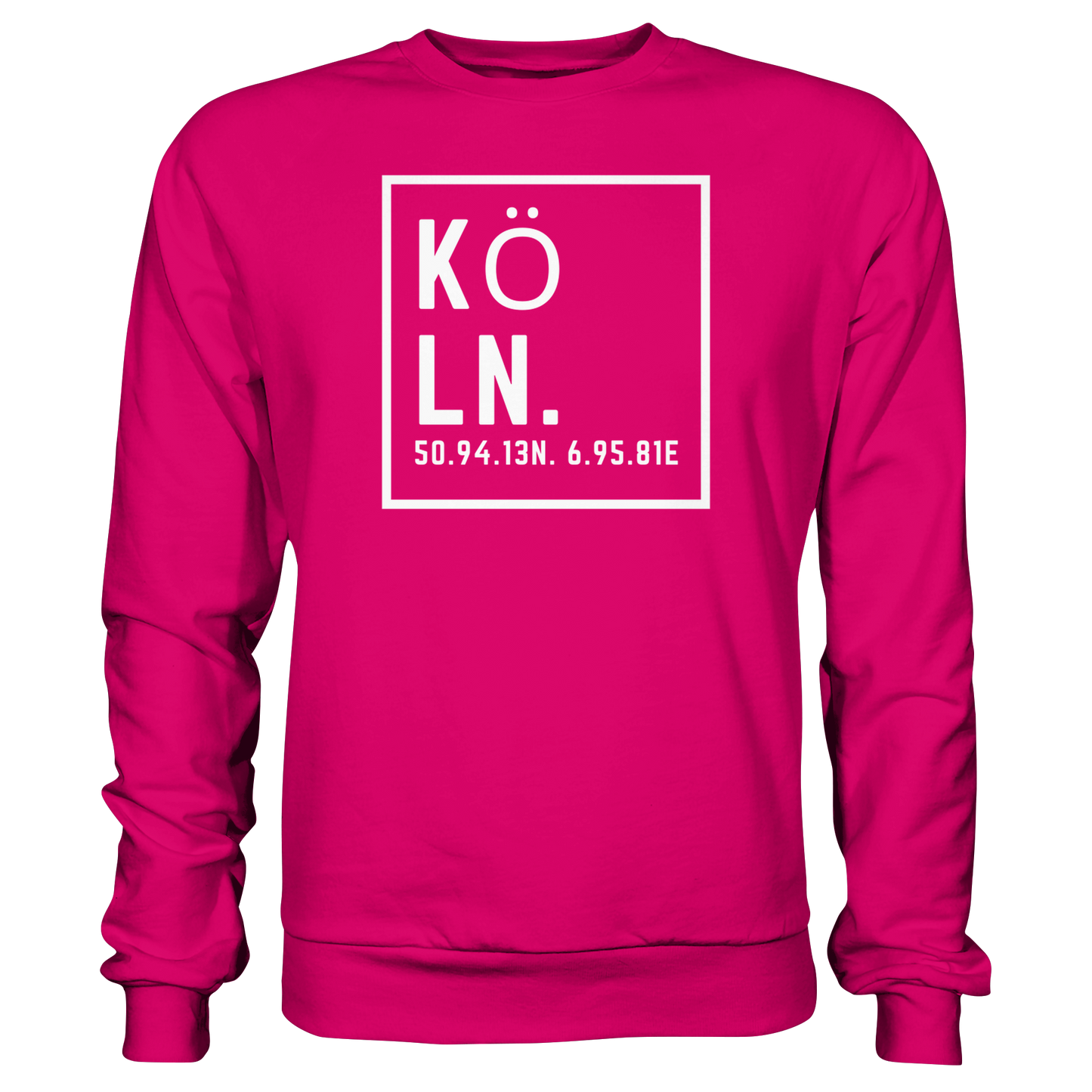 Köln Koordinaten (großer Druck auf der Brust) - Basic Sweatshirt