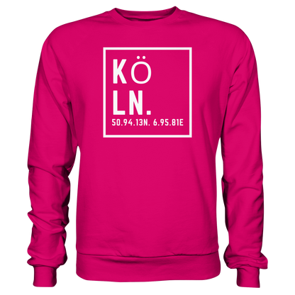 Köln Koordinaten (großer Druck auf der Brust) - Basic Sweatshirt