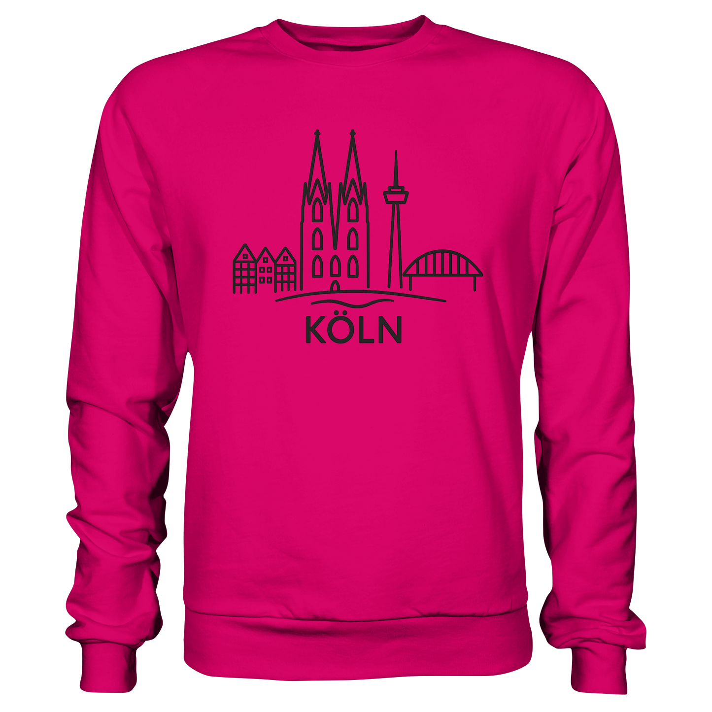 Köln Skyline (großer Druck auf der Brust) - Basic Sweatshirt