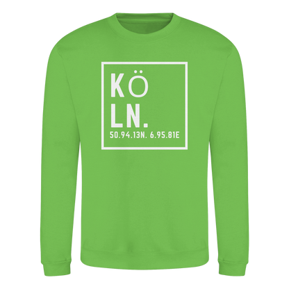 Köln Koordinaten (großer Druck auf der Brust) - Basic Sweatshirt