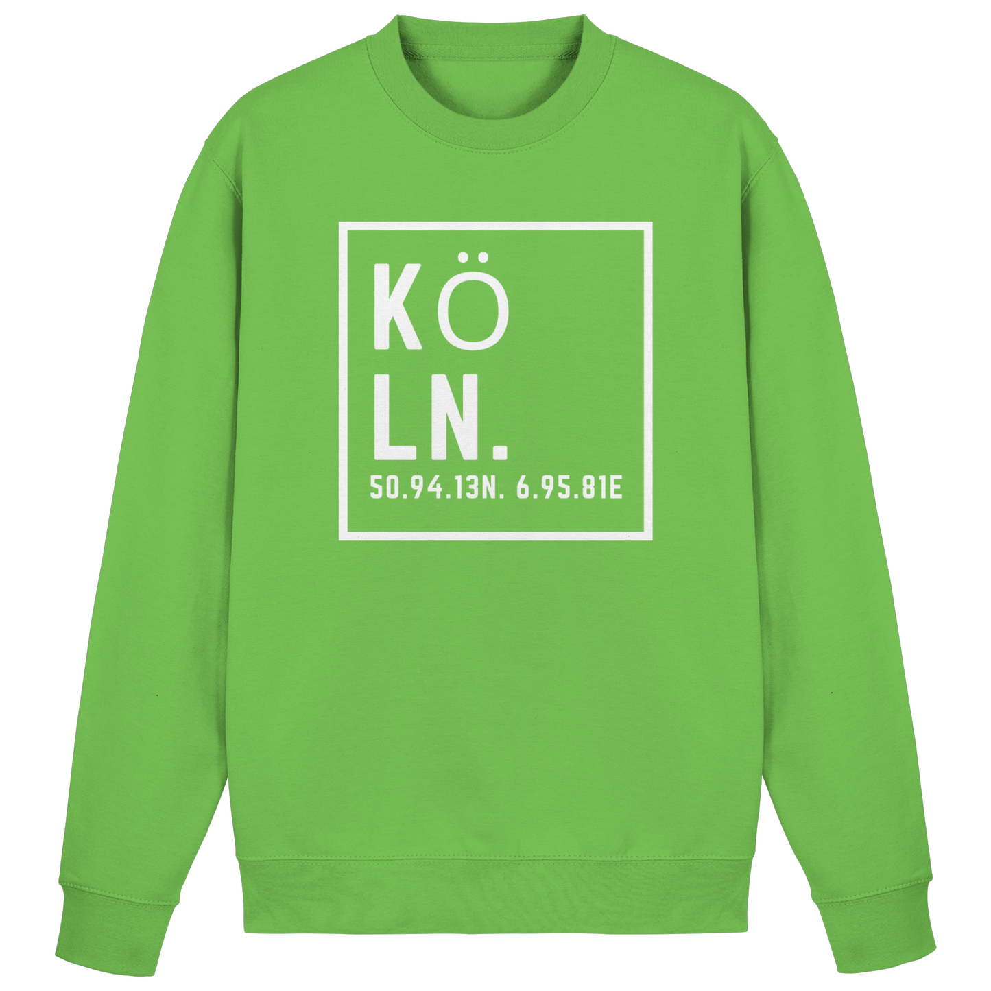 Köln Koordinaten (großer Druck auf der Brust) - Basic Sweatshirt