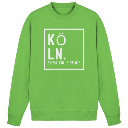 Köln Koordinaten (großer Druck auf der Brust) - Basic Sweatshirt