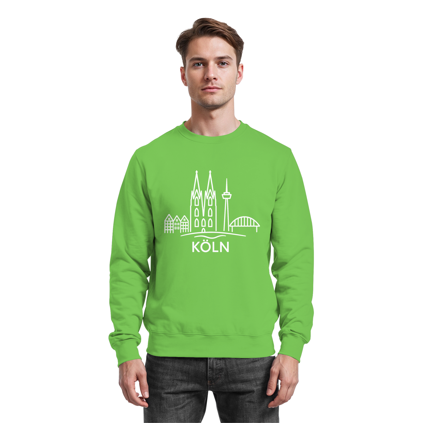 Köln Skyline (großer Druck auf der Brust) - Basic Sweatshirt