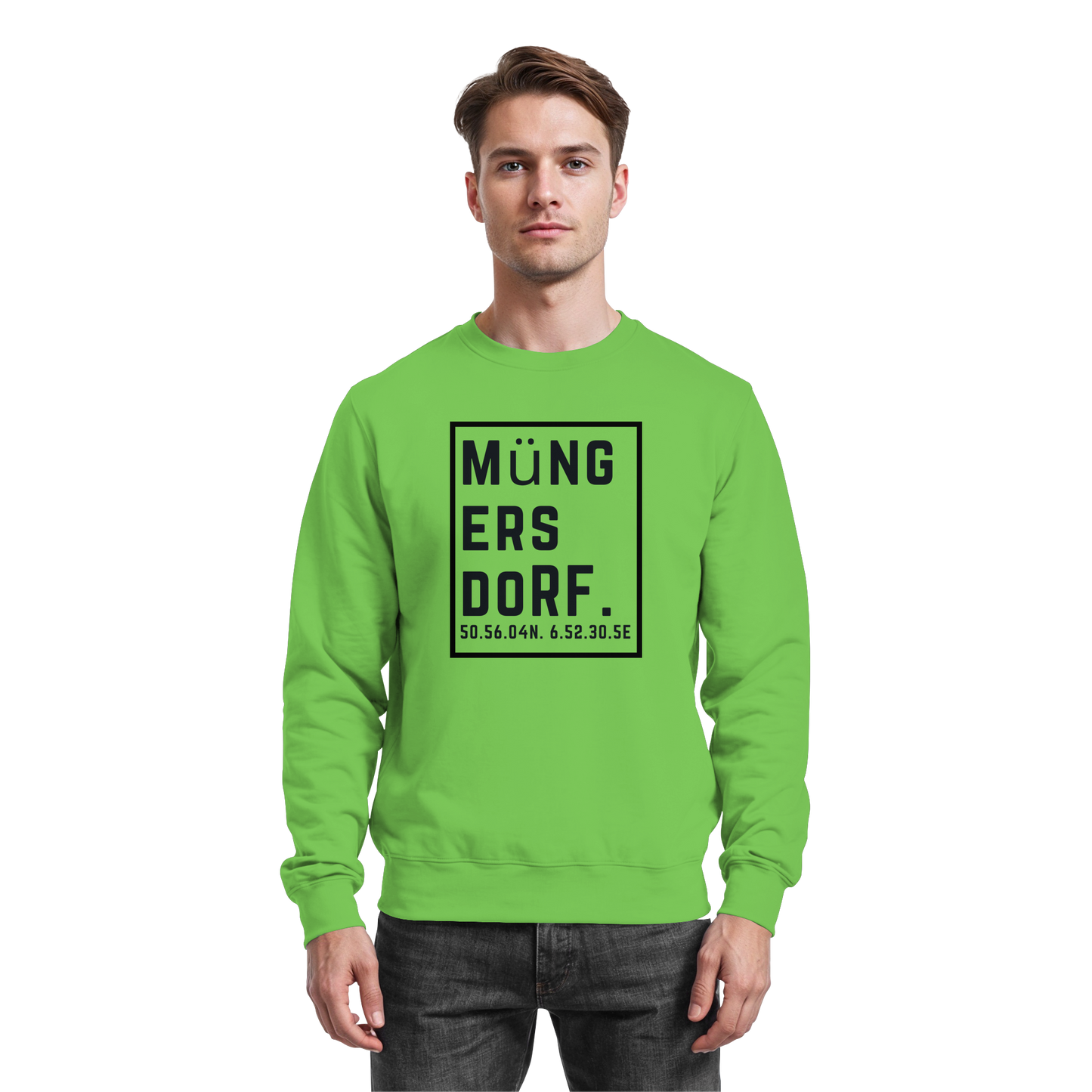 Müngersdorf Koordinaten (großer Druck auf der Brust) - Basic Sweatshirt