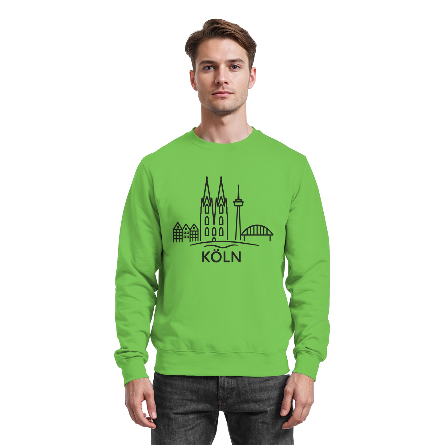 Köln Skyline (großer Druck auf der Brust) - Basic Sweatshirt