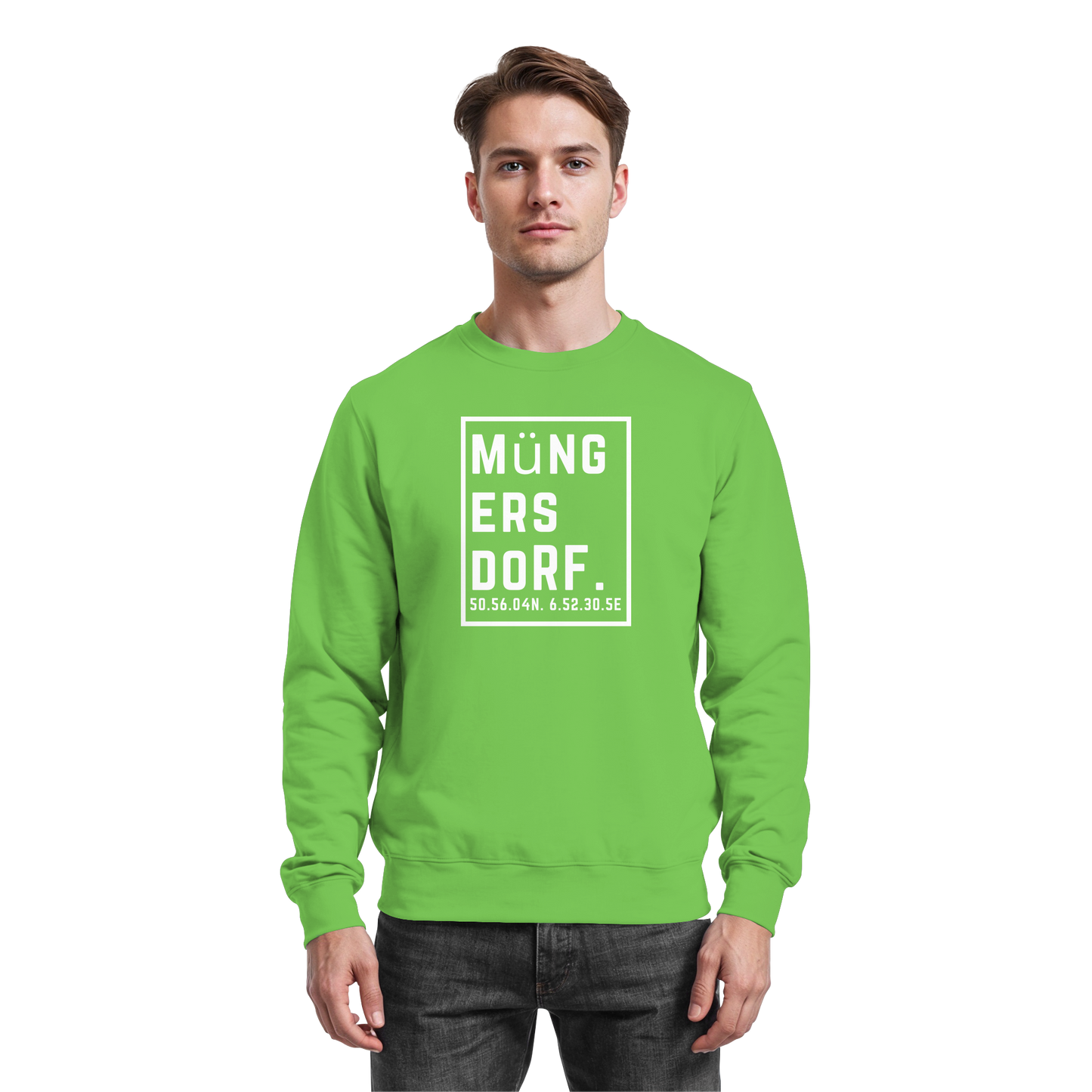 Müngersdorf Koordinaten (großer Druck auf der Brust) - Basic Sweatshirt