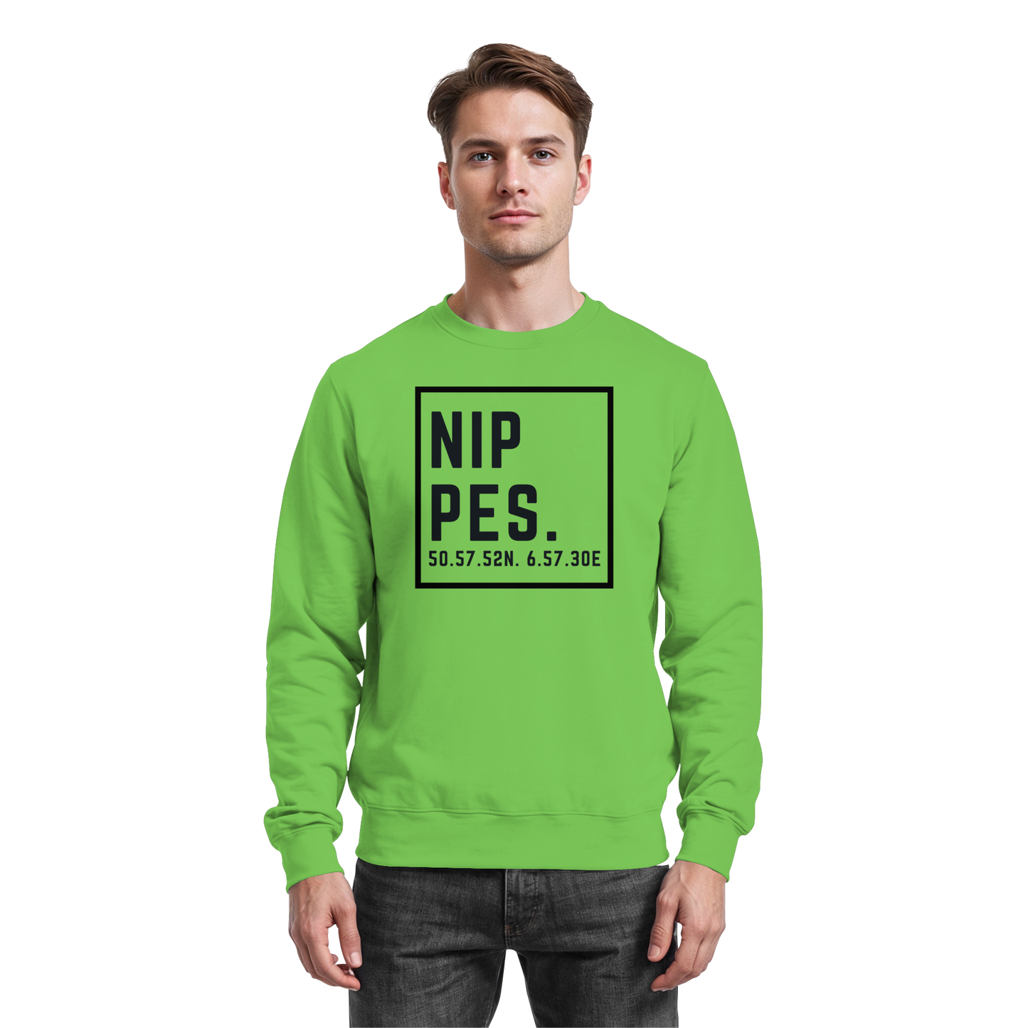 Nippes Koordinaten (großer Druck auf der Brust) - Basic Sweatshirt