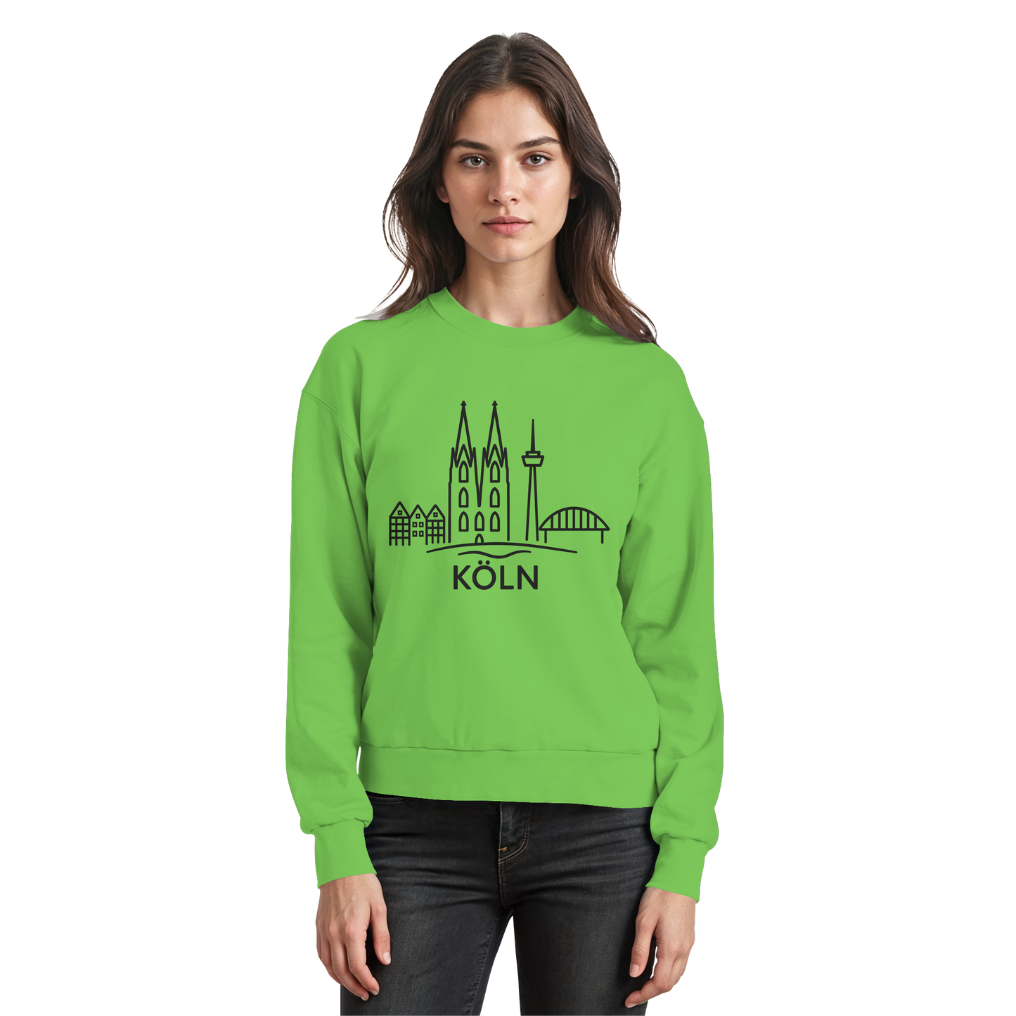 Köln Skyline (großer Druck auf der Brust) - Basic Sweatshirt