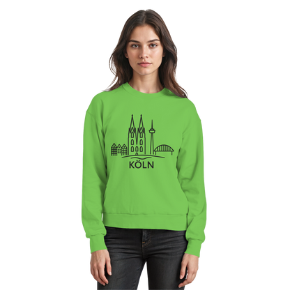 Köln Skyline (großer Druck auf der Brust) - Basic Sweatshirt