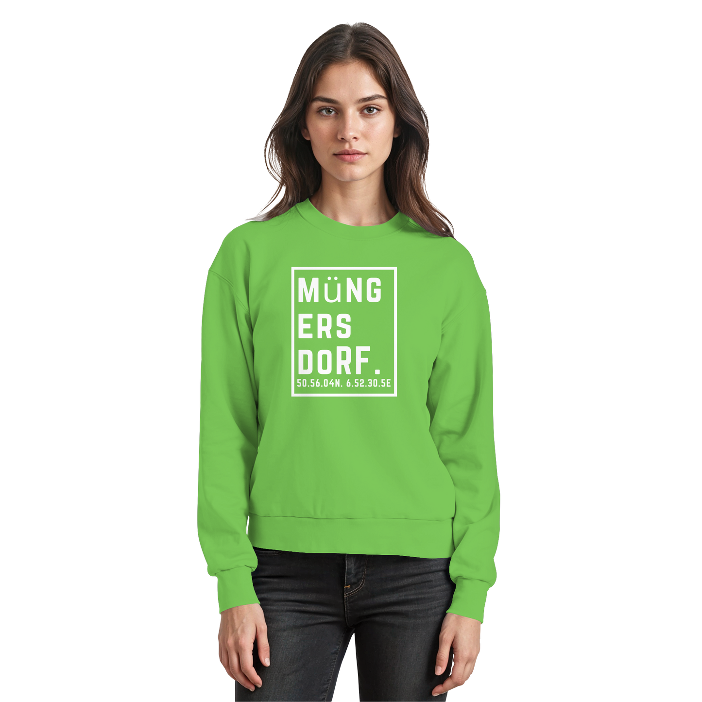 Müngersdorf Koordinaten (großer Druck auf der Brust) - Basic Sweatshirt