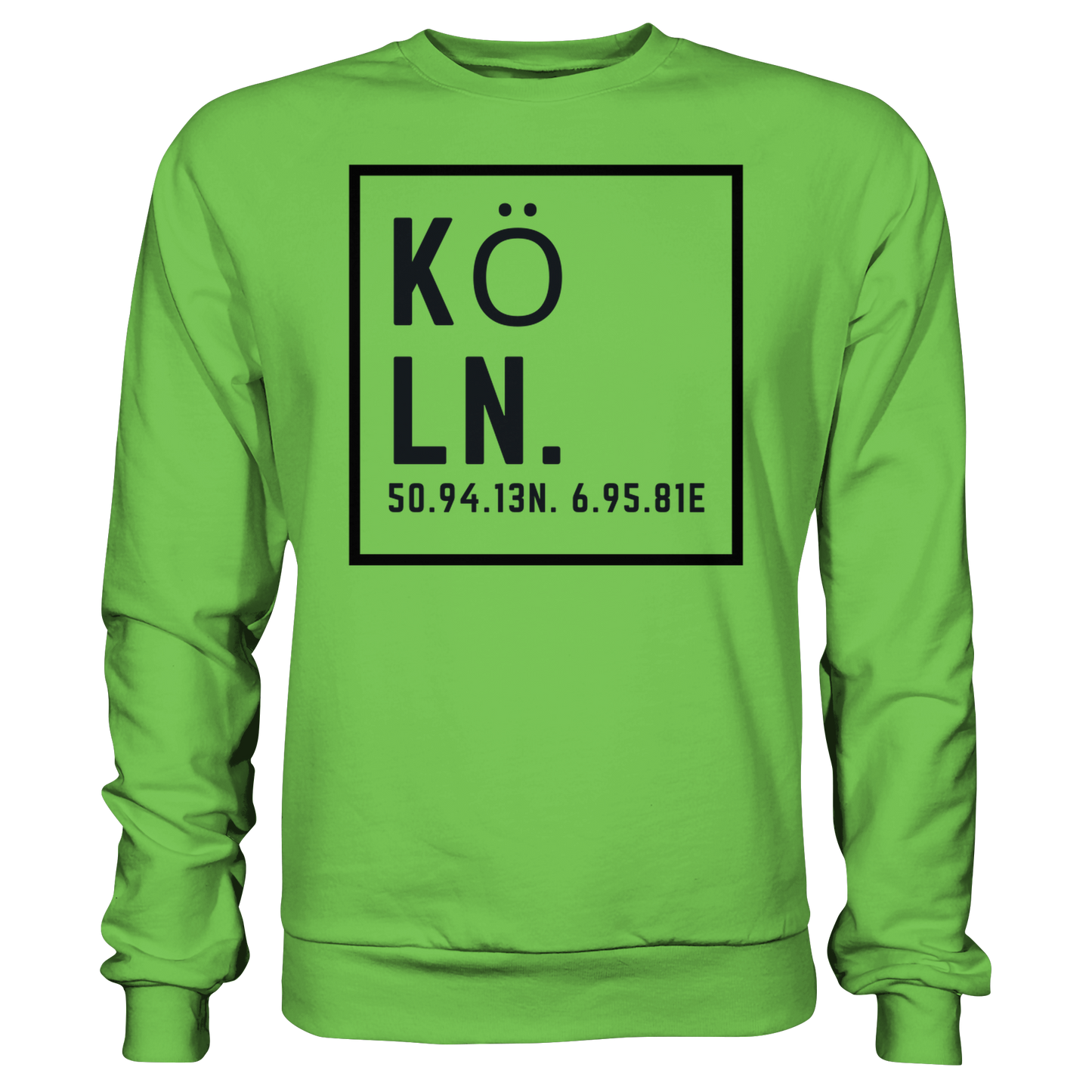 Köln Koordinaten (großer Druck auf der Brust) - Basic Sweatshirt