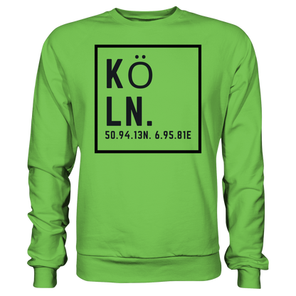 Köln Koordinaten (großer Druck auf der Brust) - Basic Sweatshirt