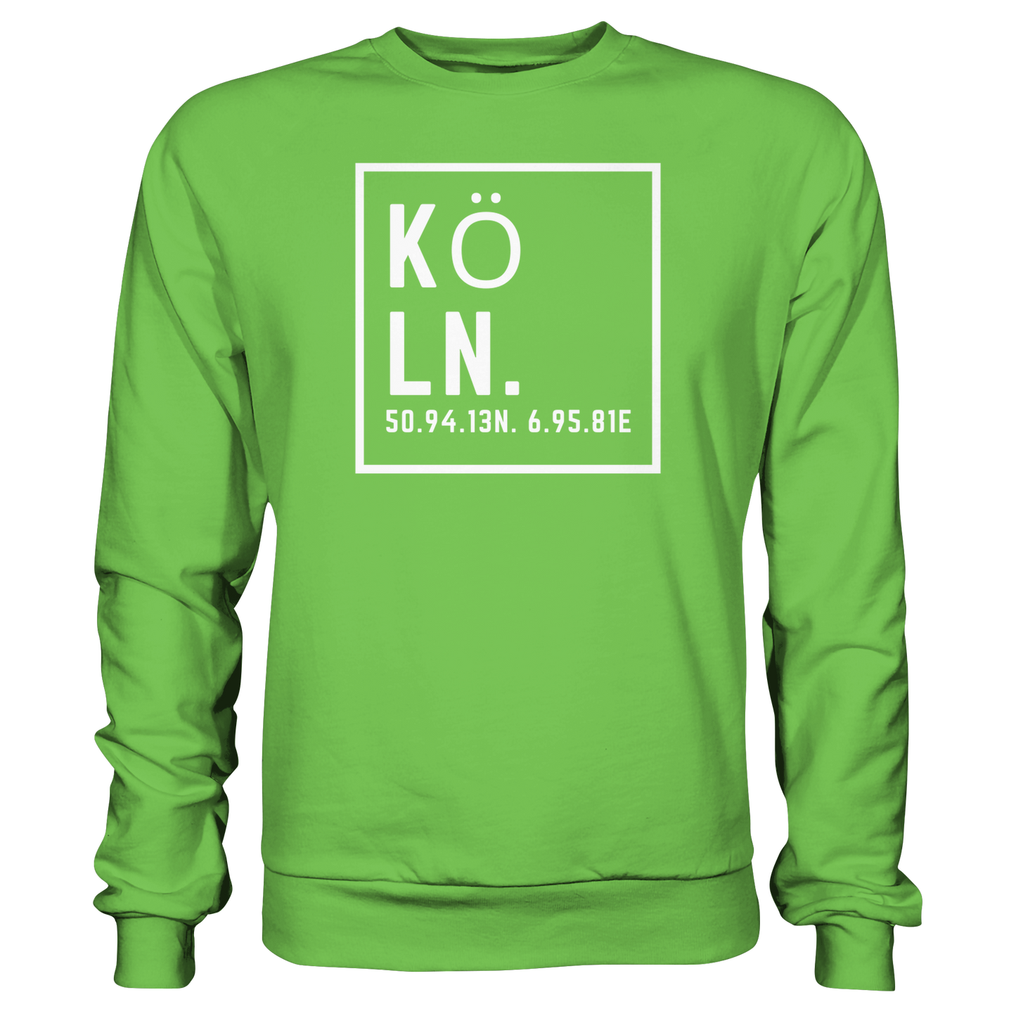 Köln Koordinaten (großer Druck auf der Brust) - Basic Sweatshirt