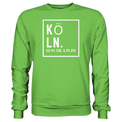Köln Koordinaten (großer Druck auf der Brust) - Basic Sweatshirt
