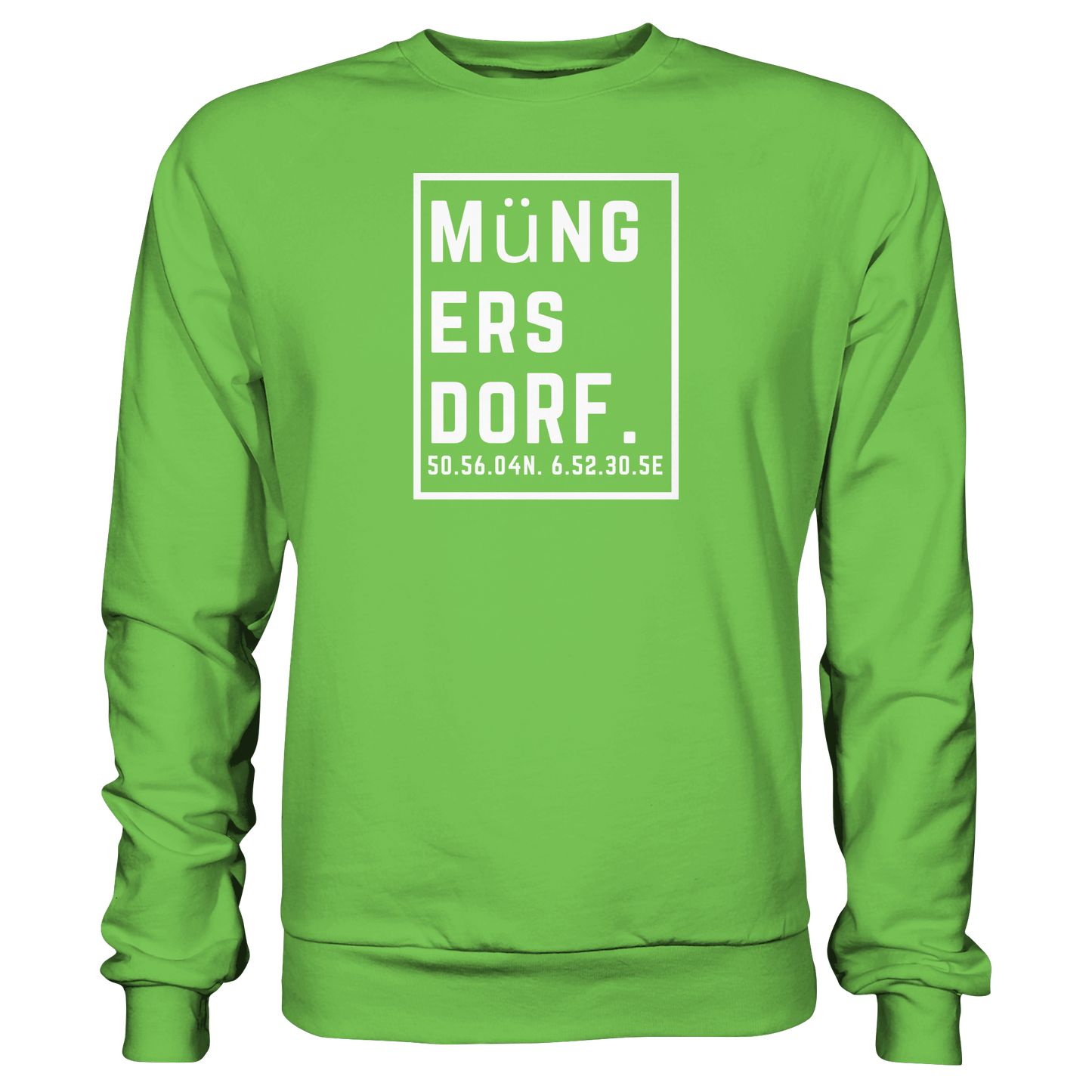 Müngersdorf Koordinaten (großer Druck auf der Brust) - Basic Sweatshirt