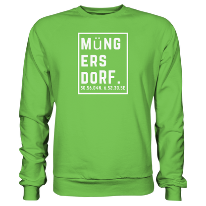 Müngersdorf Koordinaten (großer Druck auf der Brust) - Basic Sweatshirt