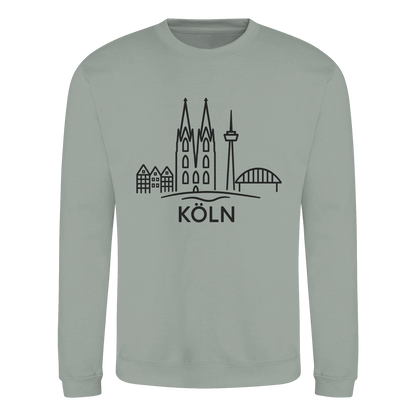 Köln Skyline (großer Druck auf der Brust) - Basic Sweatshirt