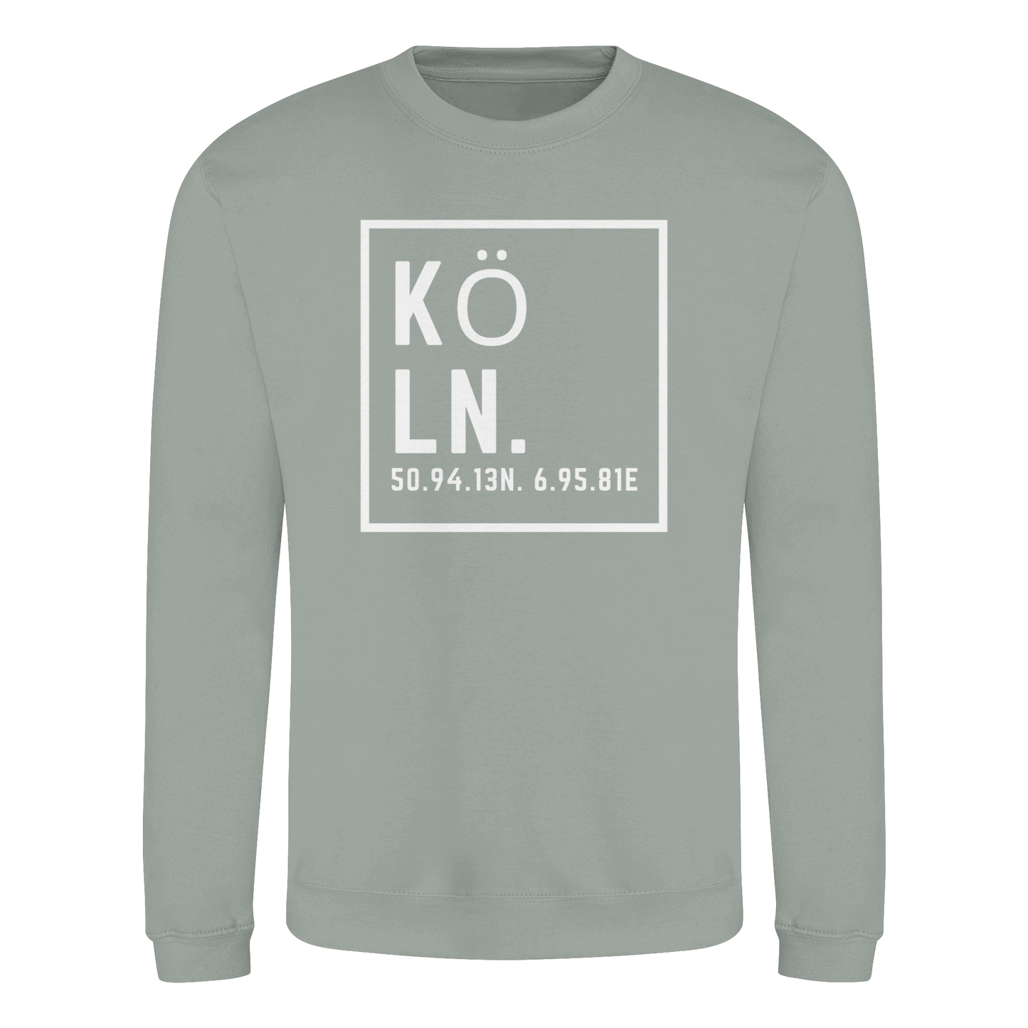 Köln Koordinaten (großer Druck auf der Brust) - Basic Sweatshirt