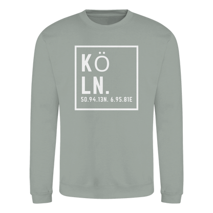 Köln Koordinaten (großer Druck auf der Brust) - Basic Sweatshirt