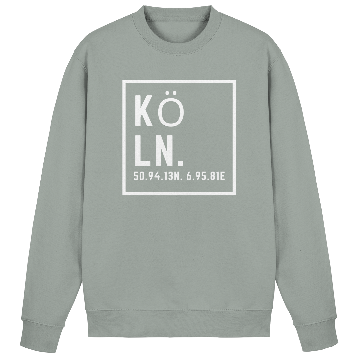 Köln Koordinaten (großer Druck auf der Brust) - Basic Sweatshirt
