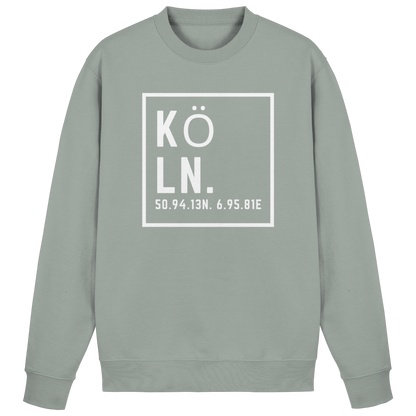 Köln Koordinaten (großer Druck auf der Brust) - Basic Sweatshirt