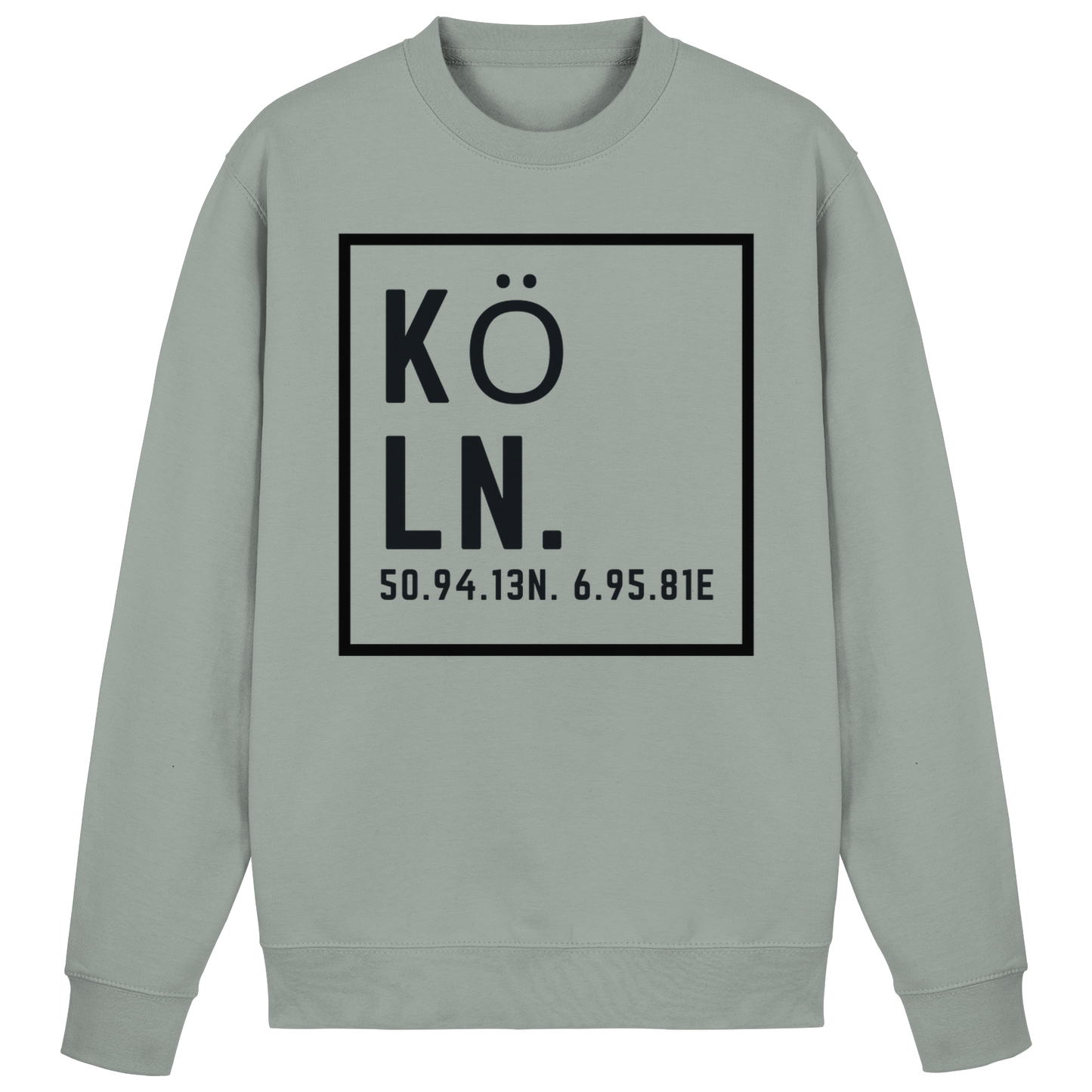 Köln Koordinaten (großer Druck auf der Brust) - Basic Sweatshirt