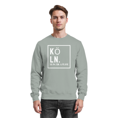 Köln Koordinaten (großer Druck auf der Brust) - Basic Sweatshirt