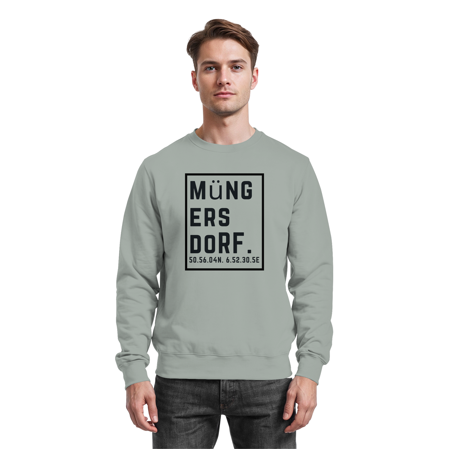 Müngersdorf Koordinaten (großer Druck auf der Brust) - Basic Sweatshirt