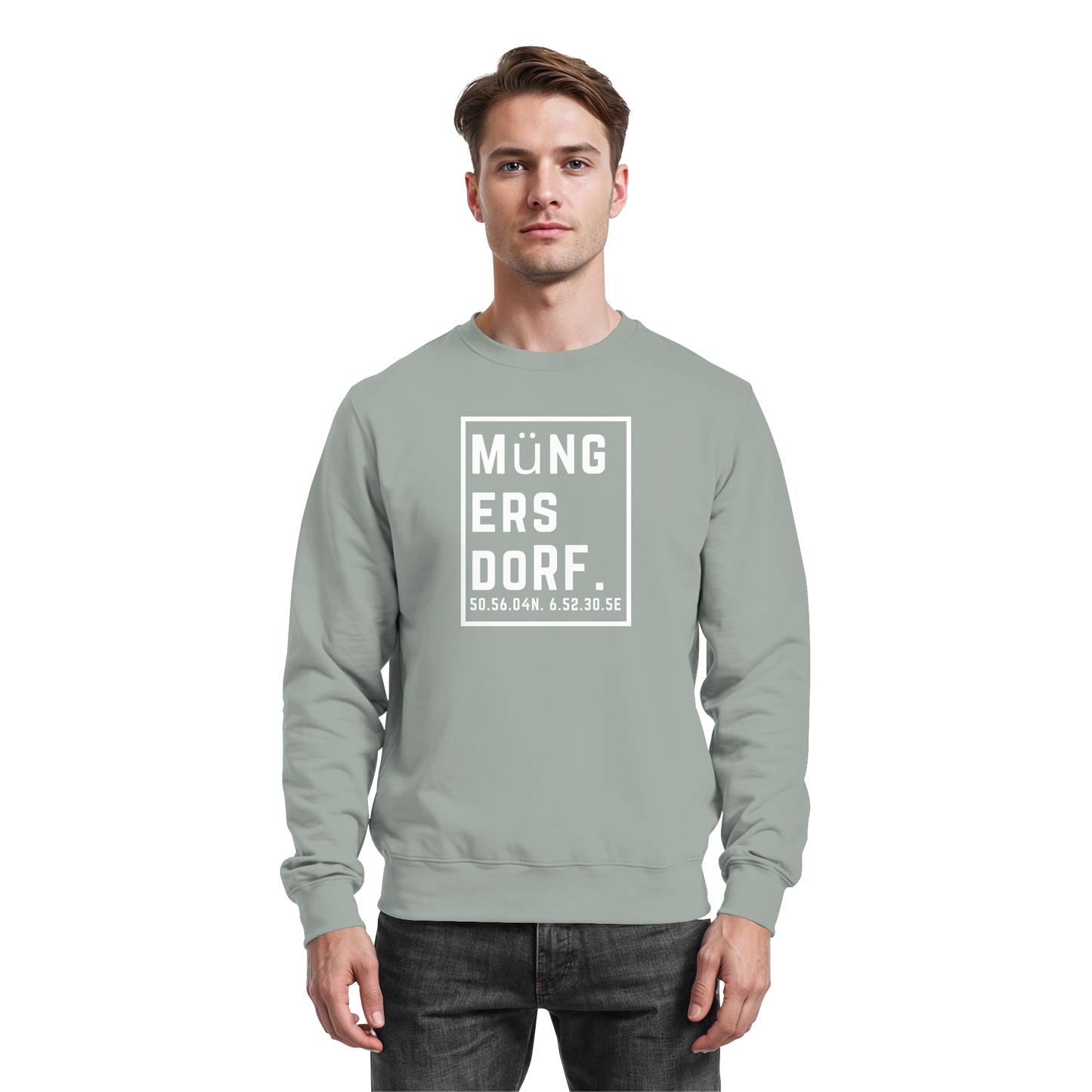 Müngersdorf Koordinaten (großer Druck auf der Brust) - Basic Sweatshirt