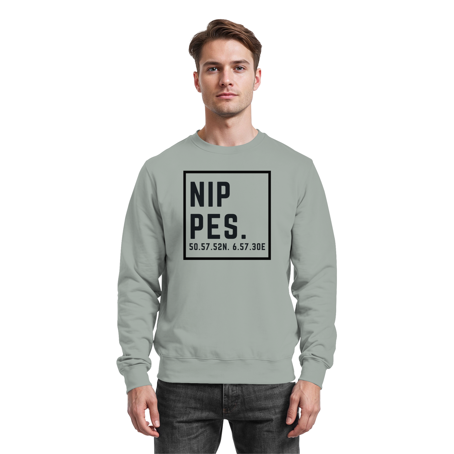 Nippes Koordinaten (großer Druck auf der Brust) - Basic Sweatshirt