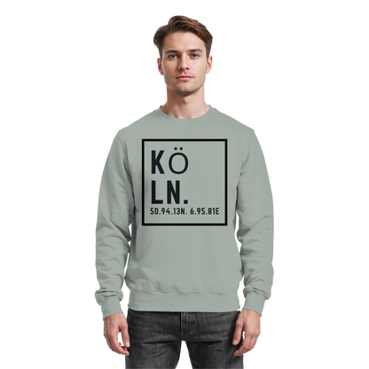 Köln Koordinaten (großer Druck auf der Brust) - Basic Sweatshirt