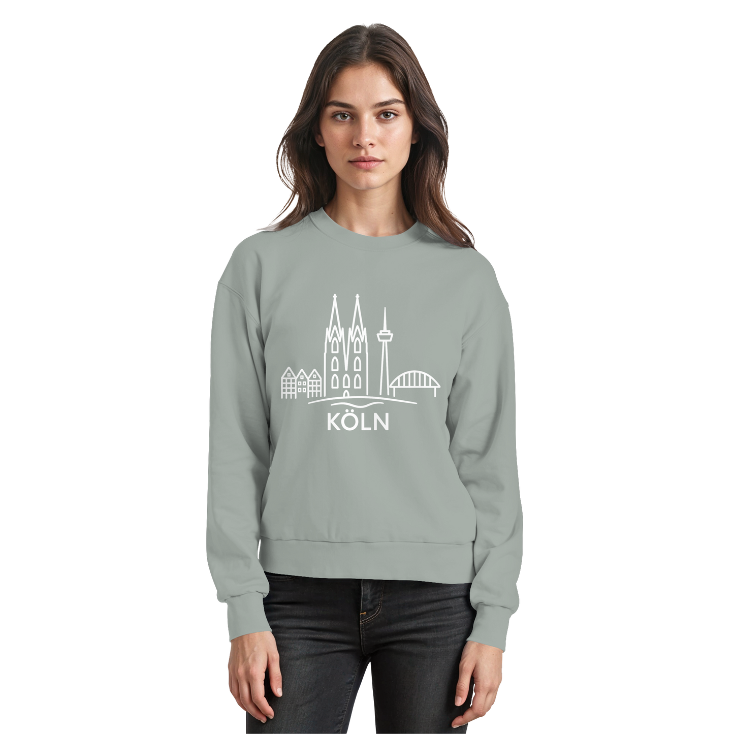 Köln Skyline (großer Druck auf der Brust) - Basic Sweatshirt