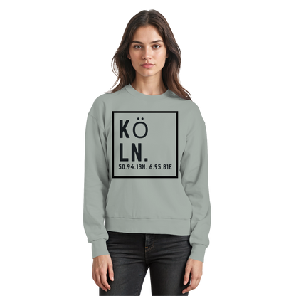 Köln Koordinaten (großer Druck auf der Brust) - Basic Sweatshirt