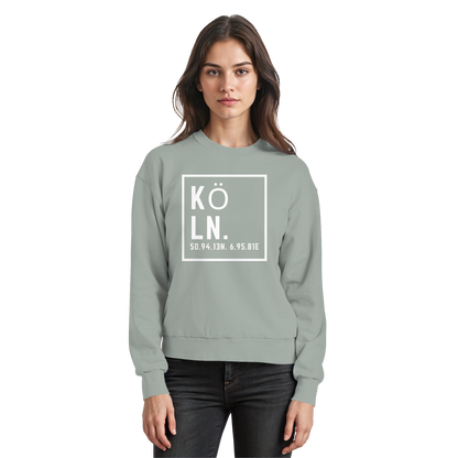 Köln Koordinaten (großer Druck auf der Brust) - Basic Sweatshirt