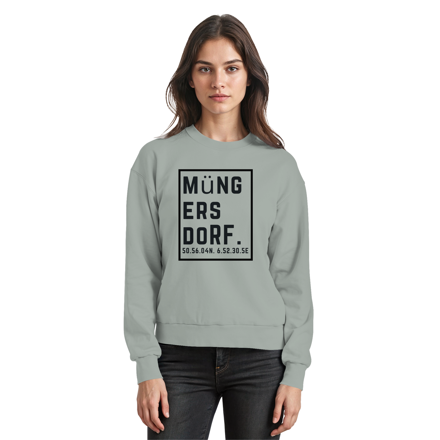 Müngersdorf Koordinaten (großer Druck auf der Brust) - Basic Sweatshirt