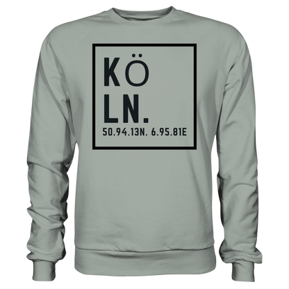Köln Koordinaten (großer Druck auf der Brust) - Basic Sweatshirt