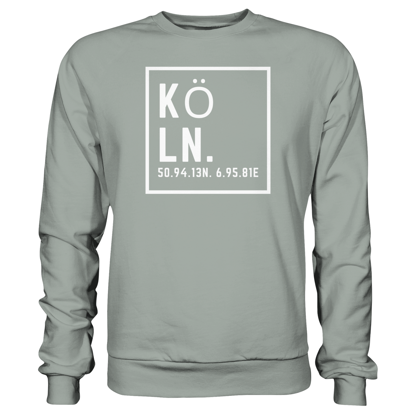 Köln Koordinaten (großer Druck auf der Brust) - Basic Sweatshirt
