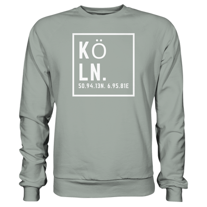 Köln Koordinaten (großer Druck auf der Brust) - Basic Sweatshirt