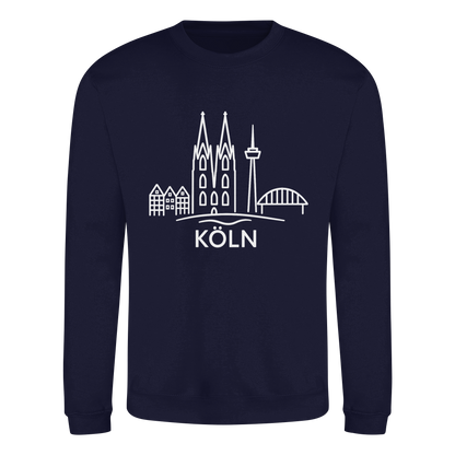 Köln Skyline (großer Druck auf der Brust) - Basic Sweatshirt