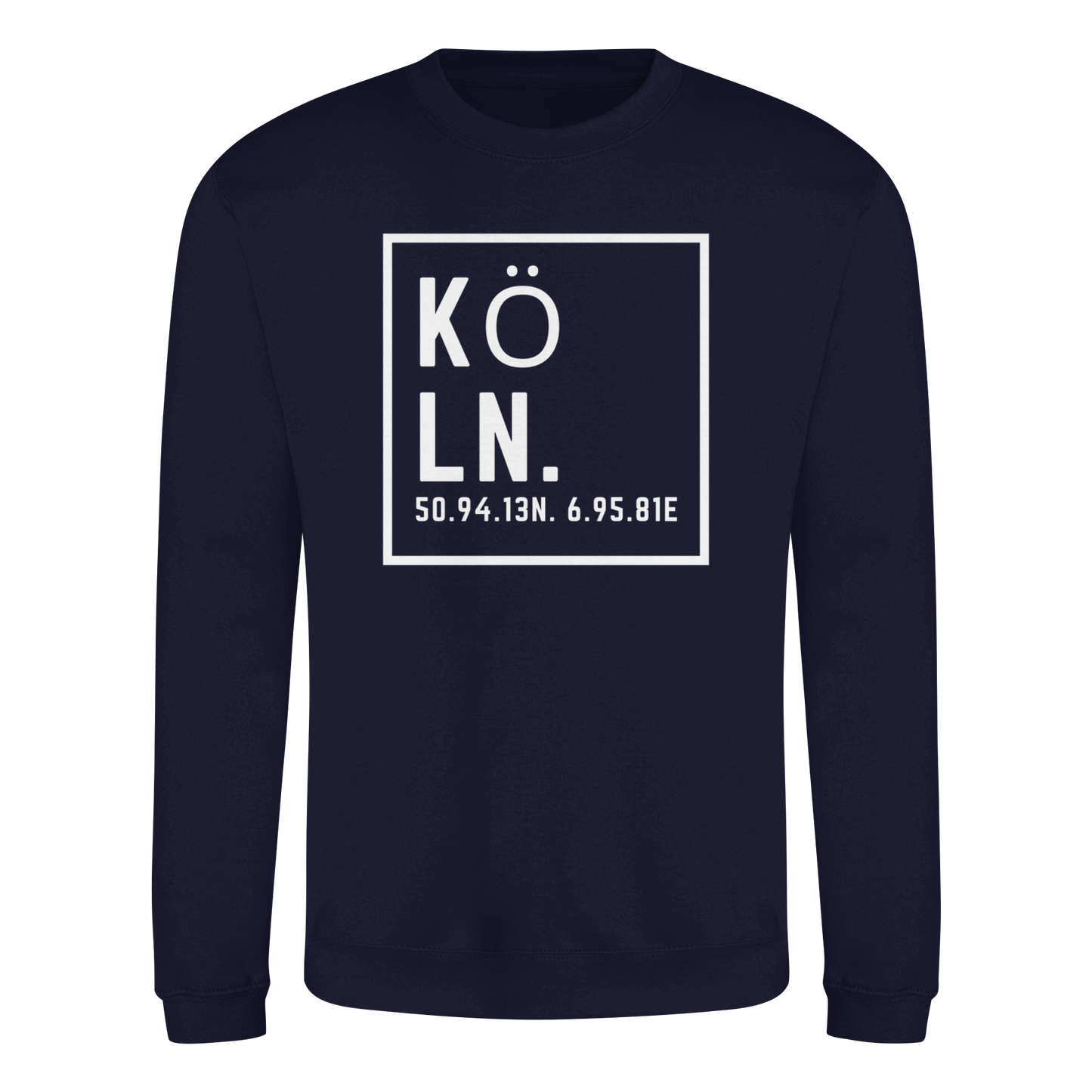 Köln Koordinaten (großer Druck auf der Brust) - Basic Sweatshirt