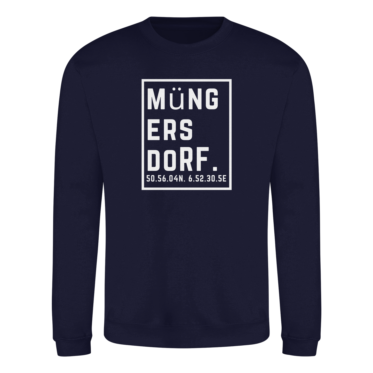 Müngersdorf Koordinaten (großer Druck auf der Brust) - Basic Sweatshirt